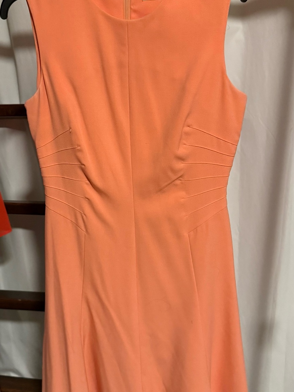 Calvin Klein Coral-Orange Sleeveless Sheath Dress